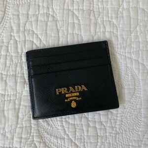 Prada Saffiano Black Card Holder